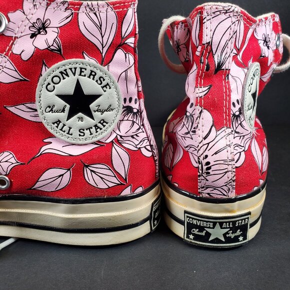 Converse Chuck 70 Vintage Floral Hi Top, Red/Cherry Blossom Chic Sneakers - Picture 12 of 15